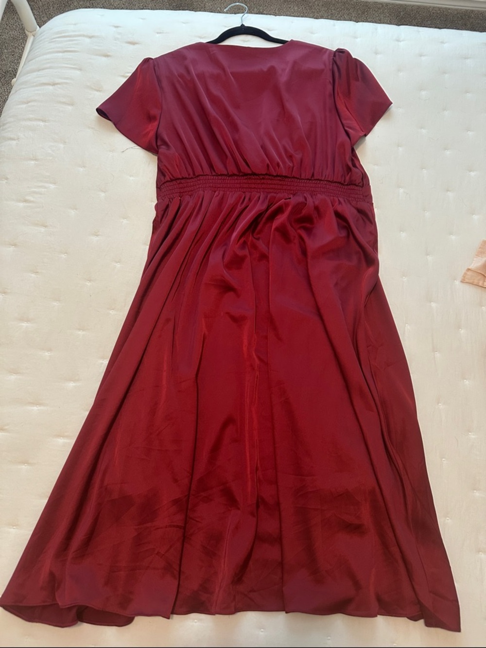 Baltic Born Wine Red Satin High-Low Tie Front Dress - Picture 5 of 5